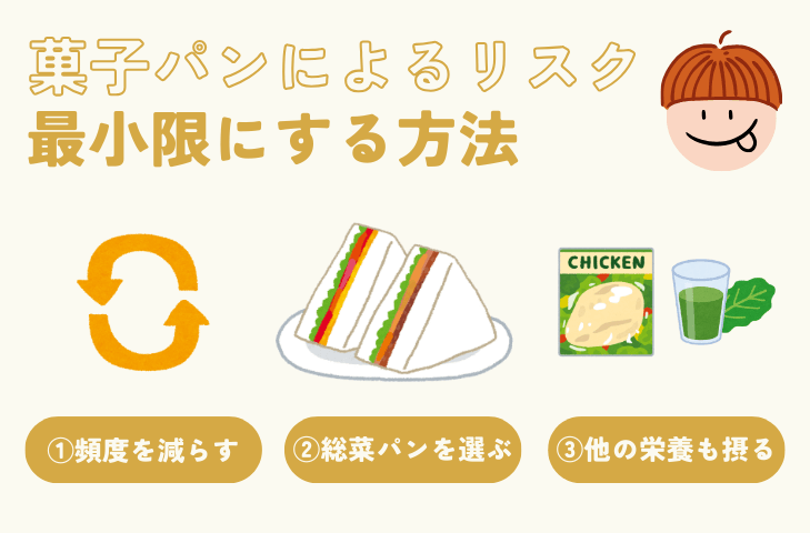 菓子パンによるリスク、最小限にする方法