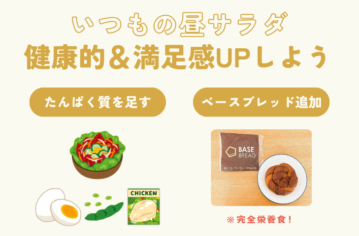 いつもの昼サラダ、健康的＆満足感UPしよう