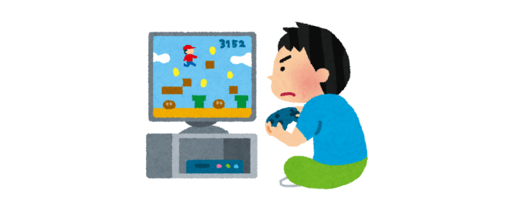 ゲームをしている男性