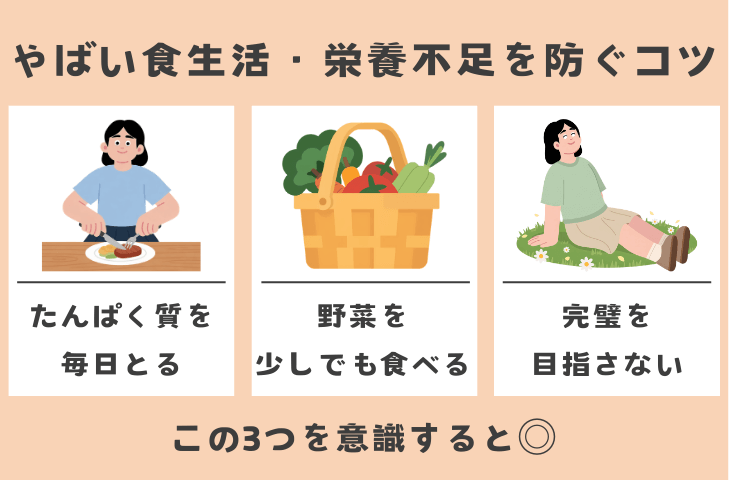 一人暮らしのやばい食生活・栄養不足を防ぐコツ