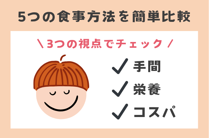 5つの方法を簡単比較｜手間・栄養・コスパ