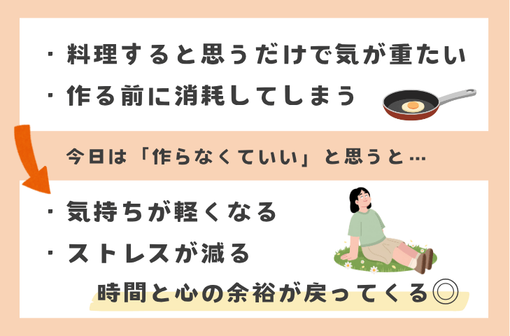 料理のストレスは「作らない」で軽くなる